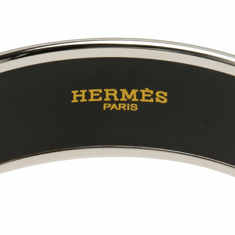 Hermes Hermès Wide Printed Multicolor Enamel Palladium Plated Bracelet For Women 8 Hermes Hermès Wide Printed Multicolor Enamel Palladium Plated Bracelet For Women - Image 6