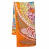 Hermes Hermés Orange Plumes En Fete Cashmere & Silk Scarf For Women