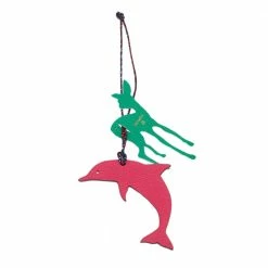 Hermes Rose Tyrien/Gris Mouette Petit H Dolphin Charm For Women