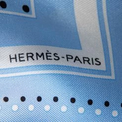Hermes Hermés Blue Ex-Libris Carre Club Bandana Silk Scarf For Women -Deals Hermes Store luxury women hermes new accessories p574639 007