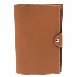 Hermes Gold Evercolor Leather Ulysse Universel Notebook Cover For Women