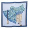Hermes Blue Selle Des Steppes Printed Silk Square Scarf For Women -Deals Hermes Store luxury women hermes new accessories p599642 002