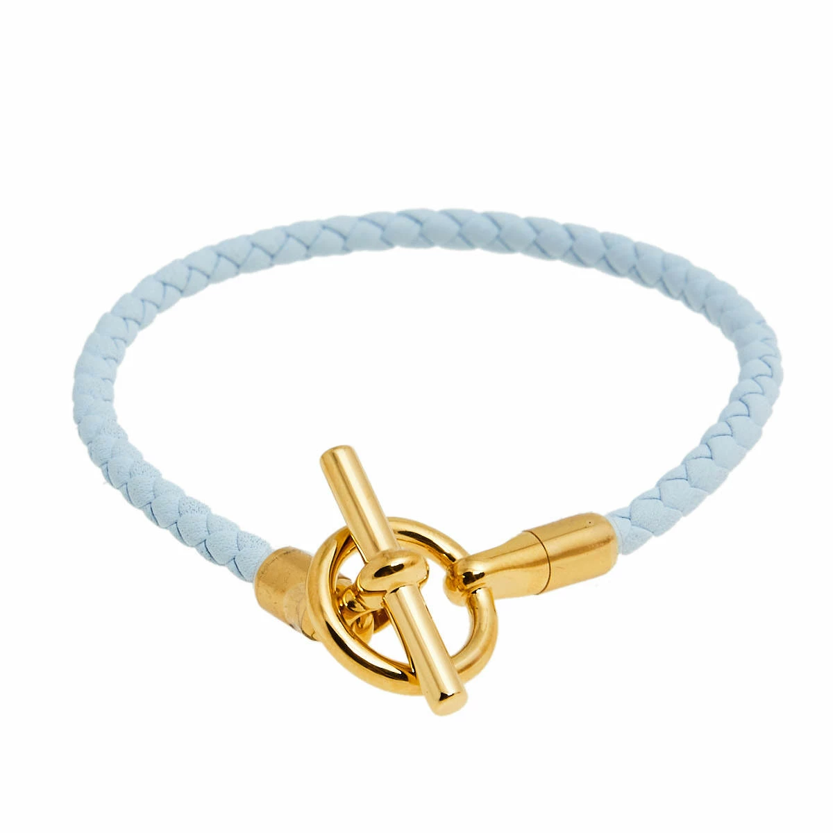Hermes Glenam White Leather Gold Tone Metal Bracelet For Women 3 Hermes Glenam White Leather Gold Tone Metal Bracelet For Women