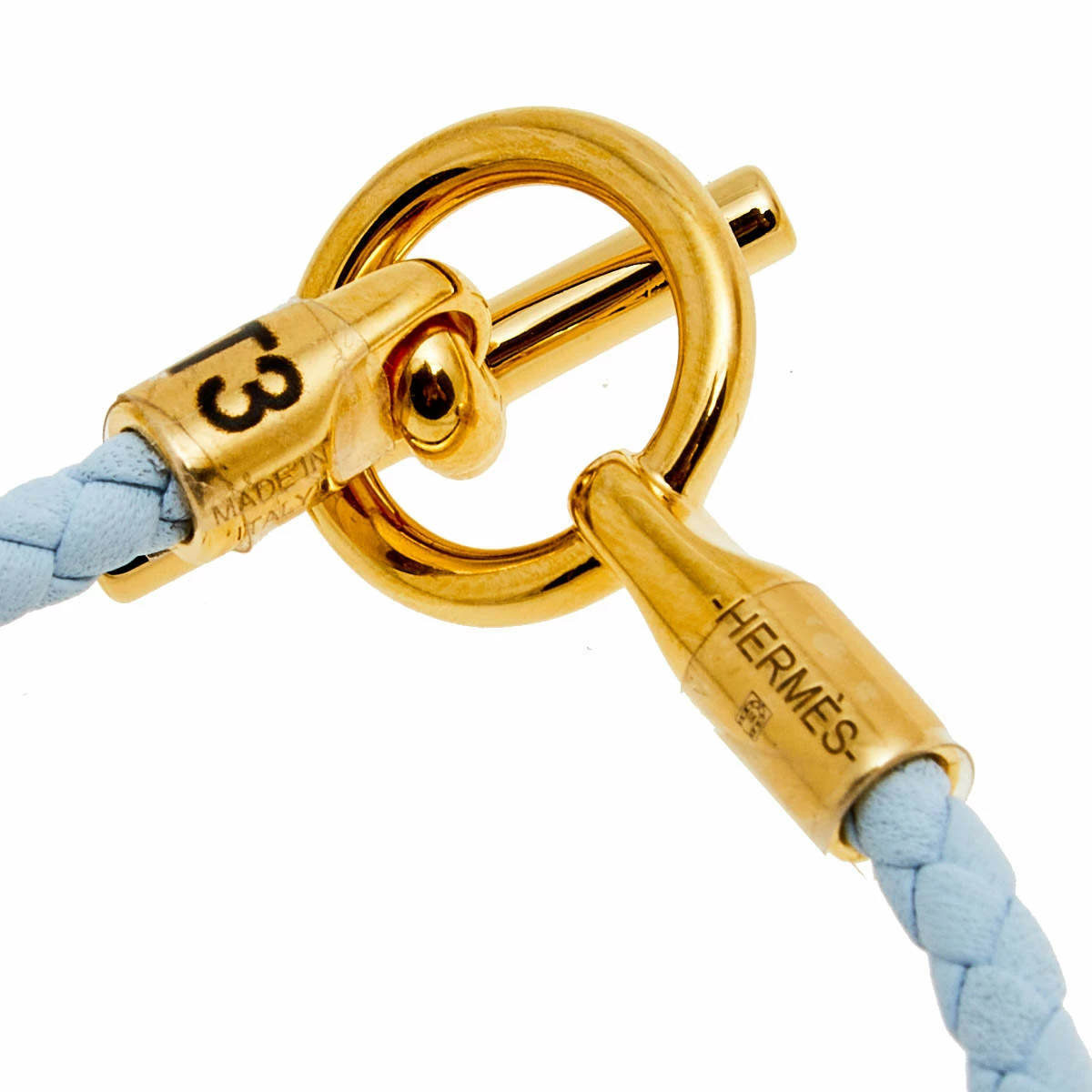 Hermes Glenam White Leather Gold Tone Metal Bracelet For Women 8 Hermes Glenam White Leather Gold Tone Metal Bracelet For Women - Image 6