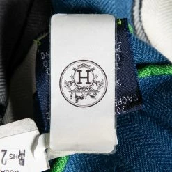 Hermes Hermès Blue & Grey Tête-à-Tête Equestre Cashmere & Silk Scarf For Women -Deals Hermes Store luxury women hermes new accessories p631328 001