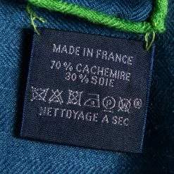 Hermes Hermès Blue & Grey Tête-à-Tête Equestre Cashmere & Silk Scarf For Women -Deals Hermes Store luxury women hermes new accessories p631328 002