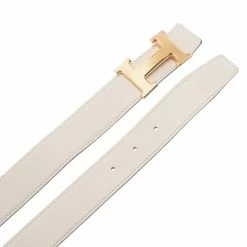 Hermes White H Buckle Reversible Belt 95CM For Women -Deals Hermes Store luxury women hermes new accessories p6519 004