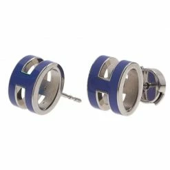 Hermes Pop H Blue Lacquer Earrings For Women -Deals Hermes Store luxury women hermes new accessories p6689 0003
