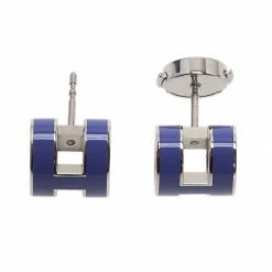 Hermes Pop H Blue Lacquer Earrings For Women -Deals Hermes Store luxury women hermes new accessories p6689 0004