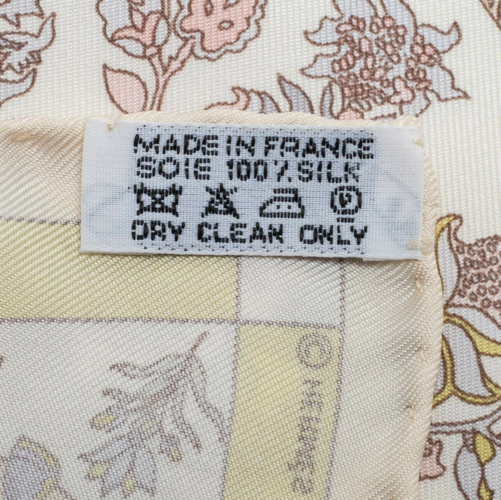 Hermes Hermès Cream Silk Indiennes Printed Scarf For Women 4 Hermes Hermès Cream Silk Indiennes Printed Scarf For Women - Image 2