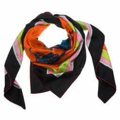 Hermes Multi Color Ex-Libris Coloriage Silk Square Scarf For Women