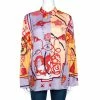 Hermes Multicolor Les Cléfs Printed Silk Blouse M For Women -Deals Hermes Store luxury women hermes new clothes p271397 006