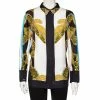 Hermes Multicolor Sous L'egide De Mars Reyures Printed Silk Shirt L For Women