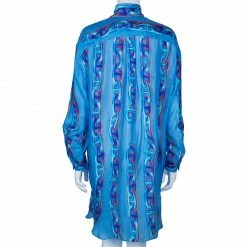 Hermes Hermès Blue Maille Dancre Shirt Dress M For Women -Deals Hermes Store luxury women hermes new clothes p51335 0003