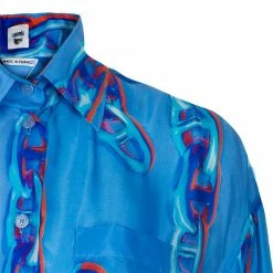 Hermes Hermès Blue Maille Dancre Shirt Dress M For Women -Deals Hermes Store luxury women hermes new clothes p51335 0004