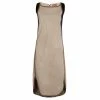 Hermes Beige Suede Leather Piping Detail Sleeveless Dress S For Women