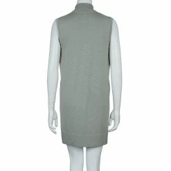 Hermes Grey Printed Cotton Sleeveless Cardigan Dress S For Women -Deals Hermes Store luxury women hermes new clothes p57186 003