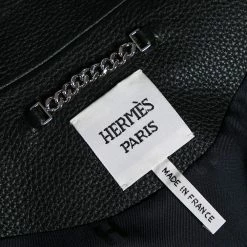 Hermes Black Leather Zip Front Biker Jacket M For Women 14 Hermes Black Leather Zip Front Biker Jacket M For Women -Deals Hermes Store luxury women hermes new clothes p609528 005