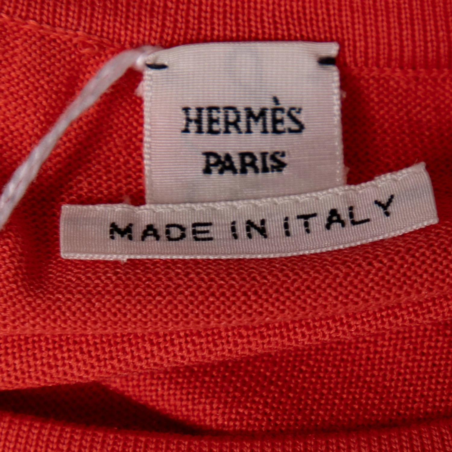 Hermes Coral Pink Silk Knit Short Sleeve Sweater M For Women 7 Hermes Coral Pink Silk Knit Short Sleeve Sweater M For Women - Image 5