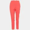 Hermes Coral Pink Textured Wool Crepe Trousers L For Women