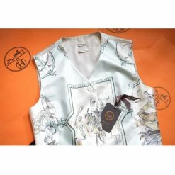 Hermes Multicolor Silk Vest 36 FR For Women -Deals Hermes Store luxury women hermes new clothes p663929 004