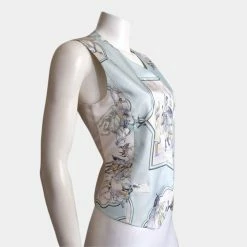 Hermes Multicolor Silk Vest 36 FR For Women -Deals Hermes Store luxury women hermes new clothes p663929 008