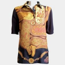 Hermes Multicolor Silk Vintage Blouse For Women -Deals Hermes Store luxury women hermes new clothes p663933 005
