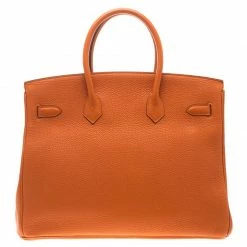 Hermes Orange Togo Leather Palladium Hardware Birkin 35 Bag For Women 19 Hermes Orange Togo Leather Palladium Hardware Birkin 35 Bag For Women -Deals Hermes Store luxury women hermes new handbags p106429 004