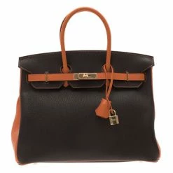 Hermes Bi-Color Togo Leather Made To Order Birkin 35 For Women