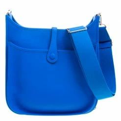 Hermes Bleu Hydra Clemence Leather Evelyne III PM Bag For Women -Deals Hermes Store luxury women hermes new handbags p113199 004