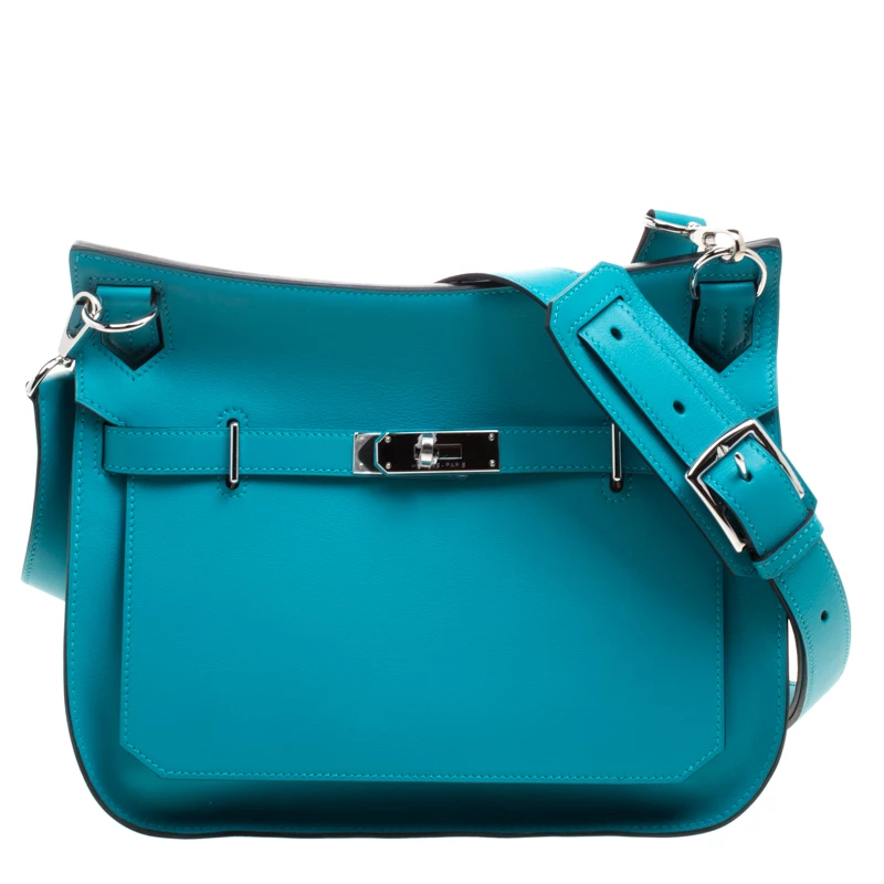 Hermes Turquoise Swift Leather Palladium Hardware Jypsiere 28 Bag For Women 3 Hermes Turquoise Swift Leather Palladium Hardware Jypsiere 28 Bag For Women