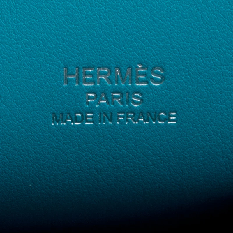 Hermes Turquoise Swift Leather Palladium Hardware Jypsiere 28 Bag For Women 11 Hermes Turquoise Swift Leather Palladium Hardware Jypsiere 28 Bag For Women - Image 9