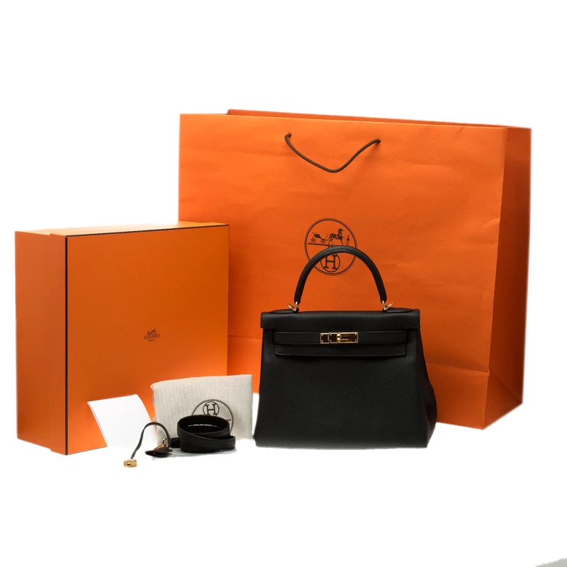Hermes Black Togo Leather Gold Hardware Kelly Retourne 28 Bag For Women 12 Hermes Black Togo Leather Gold Hardware Kelly Retourne 28 Bag For Women - Image 10