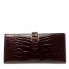 Hermes Burgundy Bordeaux Alligator Bearn Gusset Wallet For Women -Deals Hermes Store luxury women hermes new handbags p121088 001