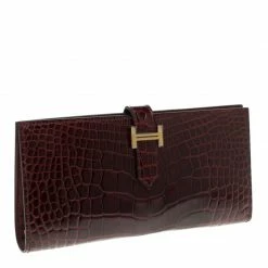 Hermes Burgundy Bordeaux Alligator Bearn Gusset Wallet For Women 15 Hermes Burgundy Bordeaux Alligator Bearn Gusset Wallet For Women -Deals Hermes Store luxury women hermes new handbags p121088 003