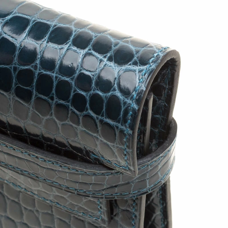 Hermes Royal Blue Alligator Long Kelly Wallet For Women 13 Hermes Royal Blue Alligator Long Kelly Wallet For Women - Image 11