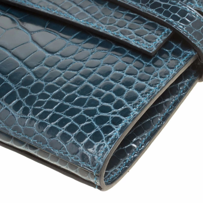 Hermes Royal Blue Alligator Long Kelly Wallet For Women 15 Hermes Royal Blue Alligator Long Kelly Wallet For Women - Image 13