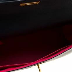 Hermes Blue Marine Epsom Leather With Rose Pourpre Leather Lining Brushed Gold Hardware Kelly Sellier 28 Bag For Women -Deals Hermes Store luxury women hermes new handbags p183808 003