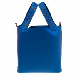 Hermes Blue Izmir Epsom Leather Picotin Lock PM Bag For Women