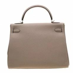 Hermes Gris Tourterelle Togo Leather Palladium Hardware Kelly Retourne 32 Bag For Women -Deals Hermes Store luxury women hermes new handbags p193466 007