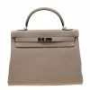 Hermes Gris Tourterelle Togo Leather Palladium Hardware Kelly Retourne 32 Bag For Women -Deals Hermes Store luxury women hermes new handbags p193466 010