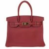 Hermes Geranium Taurillon Clemence Leather And Gold Hardware Birkin 30 CM For Women