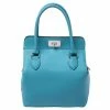 Hermes Aqua Swift Leather Palladium Hardware Toolbox 20 Satchel For Women -Deals Hermes Store luxury women hermes new handbags p241270 002