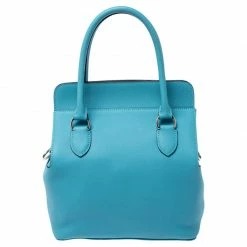 Hermes Aqua Swift Leather Palladium Hardware Toolbox 20 Satchel For Women -Deals Hermes Store luxury women hermes new handbags p241270 003