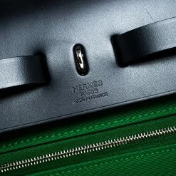 Hermes Green/Navy Blue Canvas And Leather Herbag Zip 31 Bag For Women -Deals Hermes Store luxury women hermes new handbags p246513 012