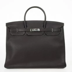 Hermes Birkin 40cm Togo Leather Darkbrown Handbag With Silver Hardware For Women