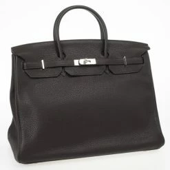 Hermes Birkin 40cm Togo Leather Darkbrown Handbag With Silver Hardware For Women -Deals Hermes Store luxury women hermes new handbags p25446 003
