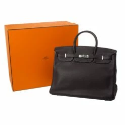 Hermes Birkin 40cm Togo Leather Darkbrown Handbag With Silver Hardware For Women -Deals Hermes Store luxury women hermes new handbags p25446 017