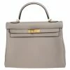 Hermes Gris Asphalt Togo Leather Gold Hardware Kelly Retourne 32 Bag For Women -Deals Hermes Store luxury women hermes new handbags p256084 006