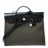 Hermes Khaki Green/Black Leather And Canvas Herbag Zip 39 Bag For Women -Deals Hermes Store luxury women hermes new handbags p260764 001